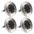 Wason Hot Sale 8led Auto On/Off Night Beveiliging Disk aangedreven LED Garden Light Walkway Outdoor Solar Ground Lights